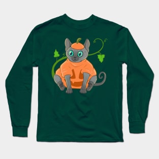 Pumpkin Cat Long Sleeve T-Shirt